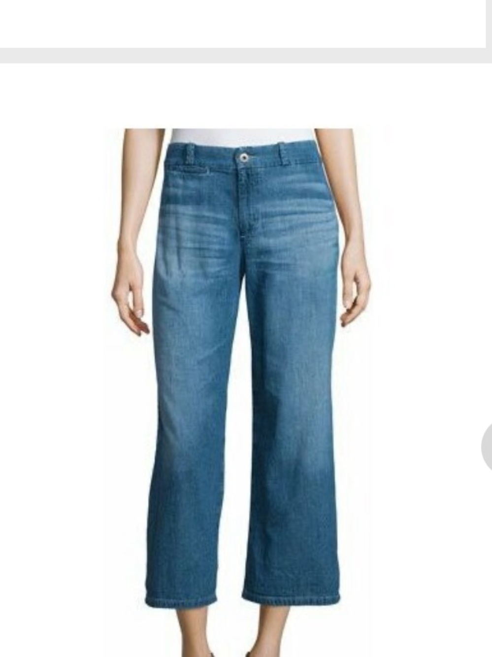 AG Adriano Goldschmied Bobbie Cropped Wide-Leg Jeans in Medium Blue